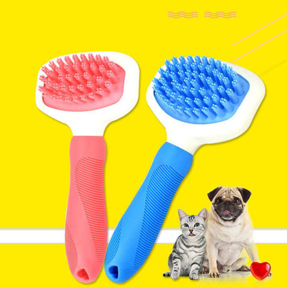 Blue Light High Quality Silicone Pet Dog Cat Grooming Comb Brush For Bathing Cleaning Massage Plastic Brush Comb For Dogs Cats Treyfe