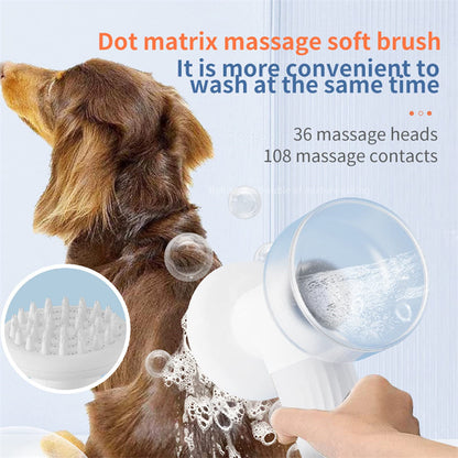 Automatic Foaming Dog Cat Bath Brush Dog Shampoo Brush With Soap Dispenser Electric Pet Grooming Massage Brush Pet Bath Brush Scrubber Comb For Dog Cat Pet Products Treyfe