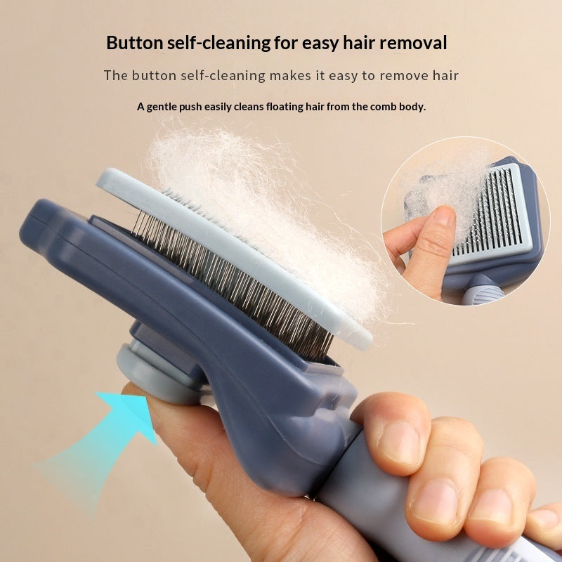 Key-press Self-cleaning Depilatory Pet Comb Treyfe