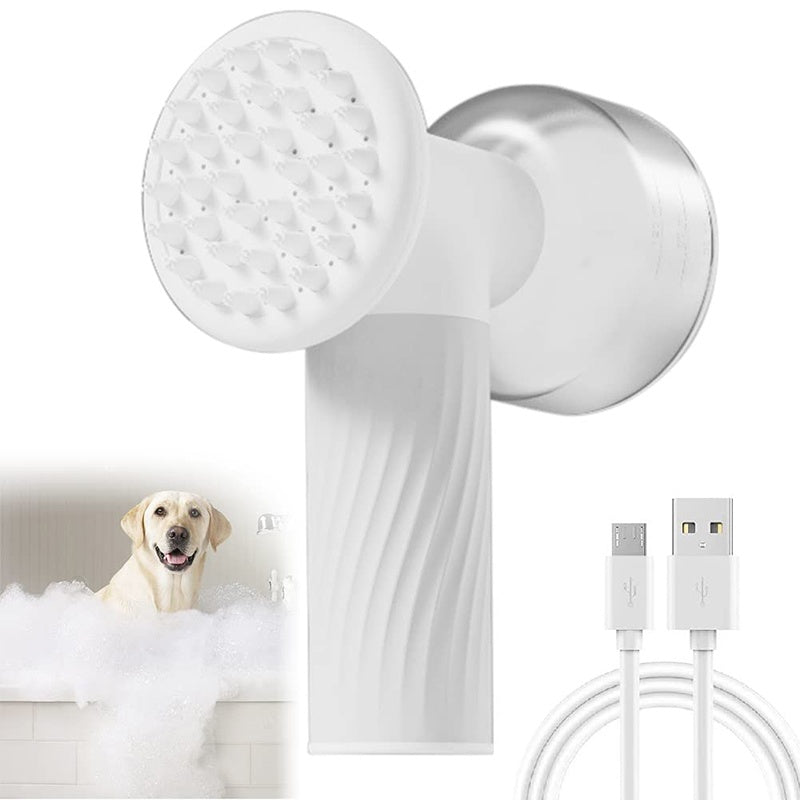 Automatic Foaming Dog Cat Bath Brush Dog Shampoo Brush With Soap Dispenser Electric Pet Grooming Massage Brush Pet Bath Brush Scrubber Comb For Dog Cat Pet Products Treyfe