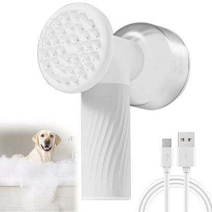 Automatic Foaming Dog Cat Bath Brush Dog Shampoo Brush With Soap Dispenser Electric Pet Grooming Massage Brush Pet Bath Brush Scrubber Comb For Dog Cat Pet Products Treyfe