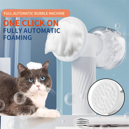 Automatic Foaming Dog Cat Bath Brush Dog Shampoo Brush With Soap Dispenser Electric Pet Grooming Massage Brush Pet Bath Brush Scrubber Comb For Dog Cat Pet Products Treyfe