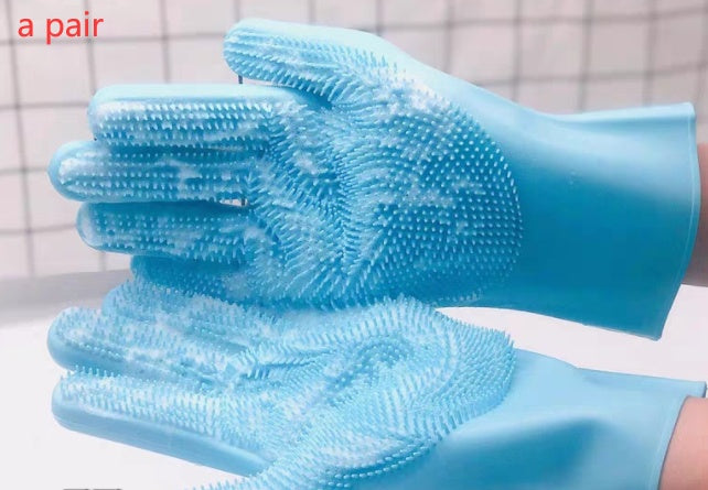 Silicone Dog Grooming Hair Comb Puppy Brush Glove Bath Cleaning Brushes Small Dog Cat Massage Pet Grooming Gloves Treyfe