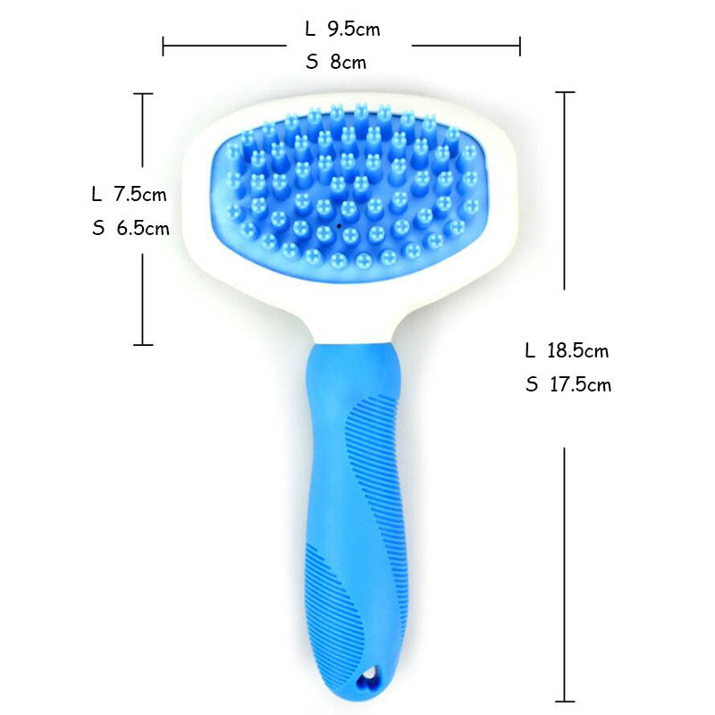 Blue Light High Quality Silicone Pet Dog Cat Grooming Comb Brush For Bathing Cleaning Massage Plastic Brush Comb For Dogs Cats Treyfe