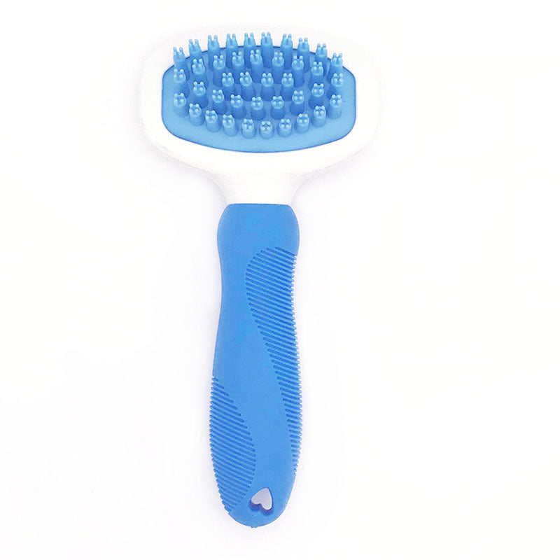 Blue Light High Quality Silicone Pet Dog Cat Grooming Comb Brush For Bathing Cleaning Massage Plastic Brush Comb For Dogs Cats Treyfe