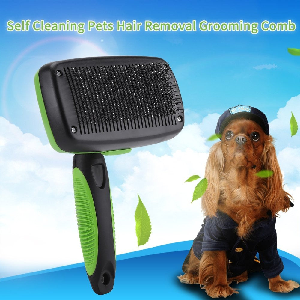 Key-press Self-cleaning Depilatory Pet Comb Treyfe